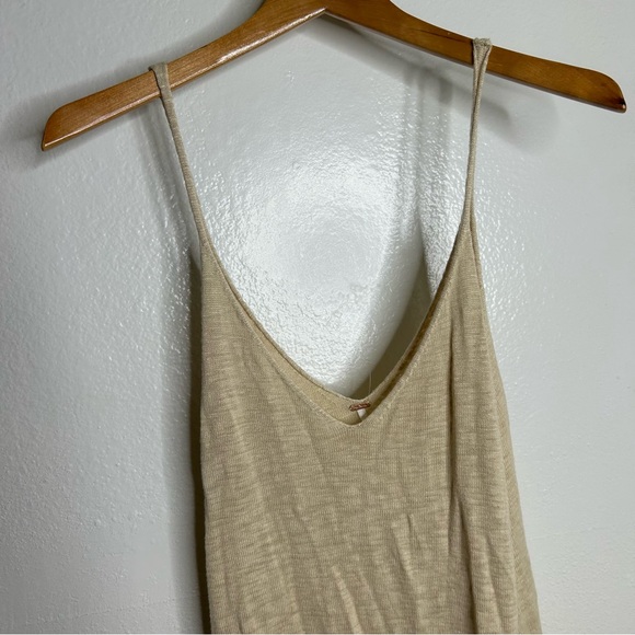 Free People Knit Cotton Viscose Neutral Long Tunic Tank Top Size Small - Picture 10 of 13